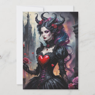 Cartes Pour Fêtes Annuelles Cœurs roses de la Saint-Valentin victorienne gothi