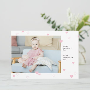 Cartes Pour Fêtes Annuelles Coeurs roses doux Photo Heureuse Sainte-Valentin