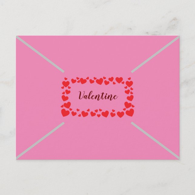 Cartes Pour Fêtes Annuelles Coeurs roses mignons Valentines Style Enveloppe de (Devant)