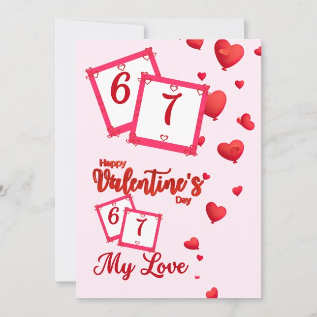 Cartes Pour Fêtes Annuelles Cœurs Rouges Ballons Joyeuse Saint Valentin Mon Am (Devant)