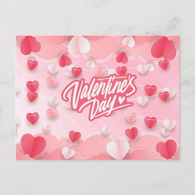 Cartes Pour Fêtes Annuelles Coeurs rouges Heureuses Saintes-Valentin (Devant)