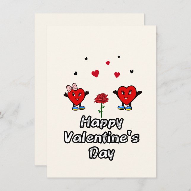 Cartes Pour Fêtes Annuelles Cœurs rouges mignons (Devant / Derrière)