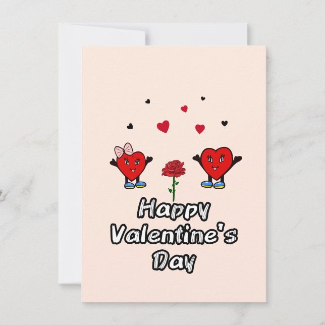 Cartes Pour Fêtes Annuelles Cœurs rouges mignons (Devant)