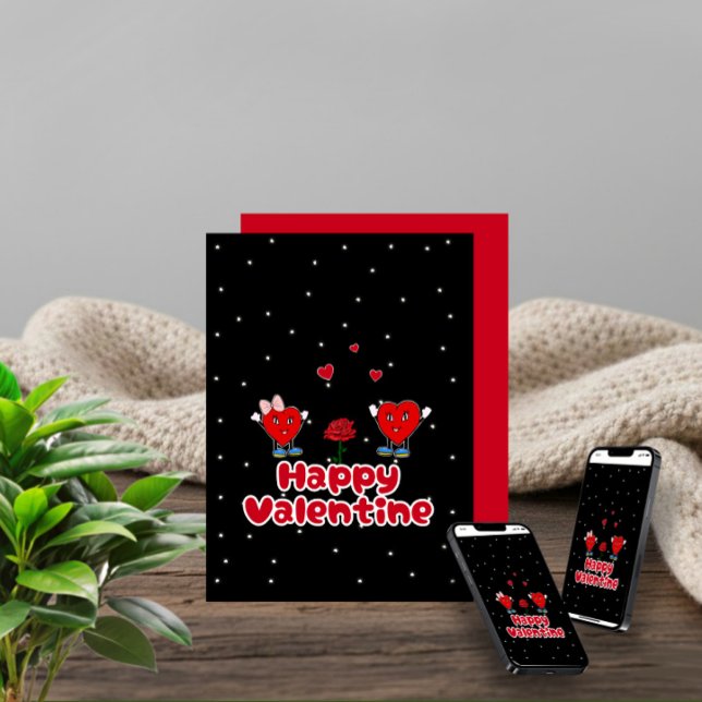 Cartes Pour Fêtes Annuelles Cœurs rouges mignons (Créateur téléchargé)