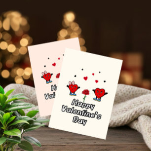 Cartes Pour Fêtes Annuelles Cœurs rouges mignons