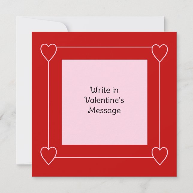 Cartes Pour Fêtes Annuelles Cœurs simples Saint-Valentin Ajouter un message au (Devant)