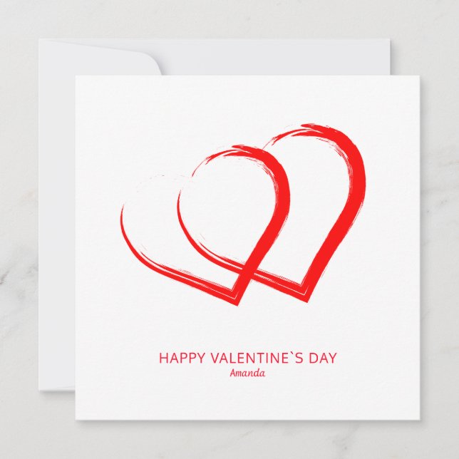 Cartes Pour Fêtes Annuelles Cœurs simples Saint-Valentin Moderne (Devant)