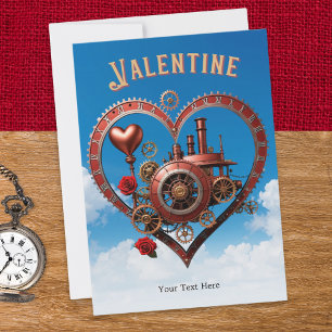 Cartes Pour Fêtes Annuelles Cœurs Steampunk Valves Saint Valentin Romantique