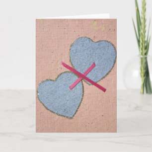 Cartes Pour Fêtes Annuelles Coeurs sur papier Recyclé fait main