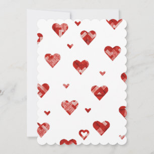 Cartes Pour Fêtes Annuelles Cœurs uniques patchwork-Rouge