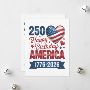 Cartes Pour Fêtes Annuelles Cœurs USA 1776 2026 4 juillet