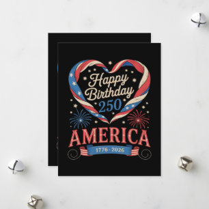 Cartes Pour Fêtes Annuelles Cœurs USA 1776 2026 juillet 250e anniversaire USA