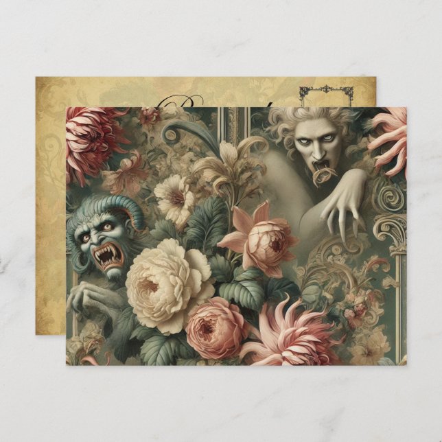 Cartes Pour Fêtes Annuelles Coeurs Vacants - gothique victorien (Devant / Derrière)