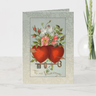 Cartes Pour Fêtes Annuelles Coeurs vintages de Valentine