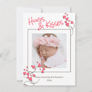 Cartes Pour Fêtes Annuelles Coeurs Whimsical Hugs et Baisers Valentine