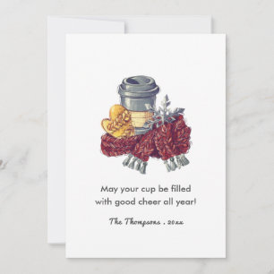 Cartes Pour Fêtes Annuelles Coffee Lover's Christmas Cheer Greeting Photo