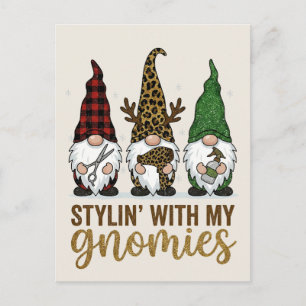 Cartes Pour Fêtes Annuelles Coiffeur Noël Stylin Avec Mes Gnomies Salon