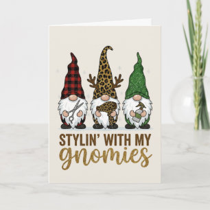 Cartes Pour Fêtes Annuelles Coiffeur Noël Stylin Avec Mes Gnomies Salon