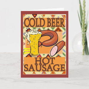Cartes Pour Fêtes Annuelles Cold Beer Hot Sausage