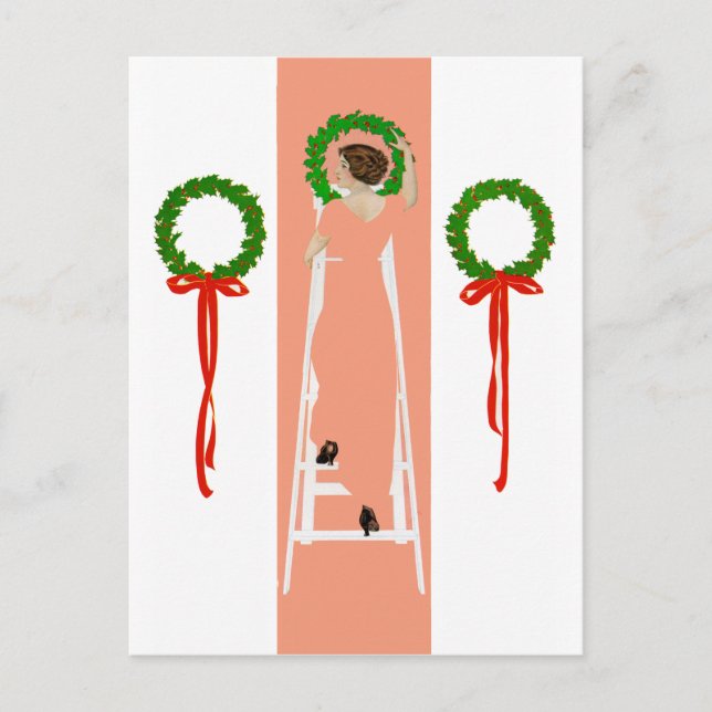 Cartes Pour Fêtes Annuelles Coles Phillips Fadeaway Christmas Deck The Halls (Devant)