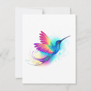 Cartes Pour Fêtes Annuelles Colibri arc-en-ciel exotique
