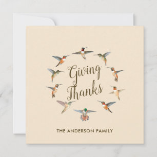 Cartes Pour Fêtes Annuelles Colibri beige personnalisé