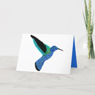 Cartes Pour Fêtes Annuelles Colibri bleu parties scintillant moderne