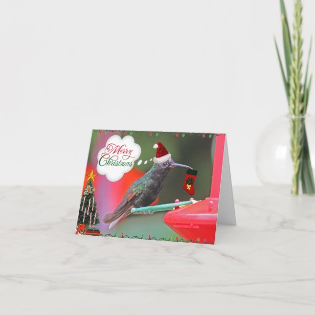 Cartes Pour Fêtes Annuelles Colibri de Joyeux Noël (Devant)