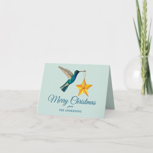 Cartes Pour Fêtes Annuelles Colibri de Noël personnalisé (Devant)