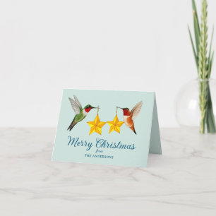 Cartes Pour Fêtes Annuelles Colibri de Noël personnalisé