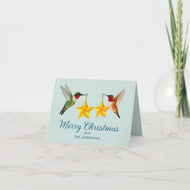 Cartes Pour Fêtes Annuelles Colibri de Noël personnalisé (Devant)