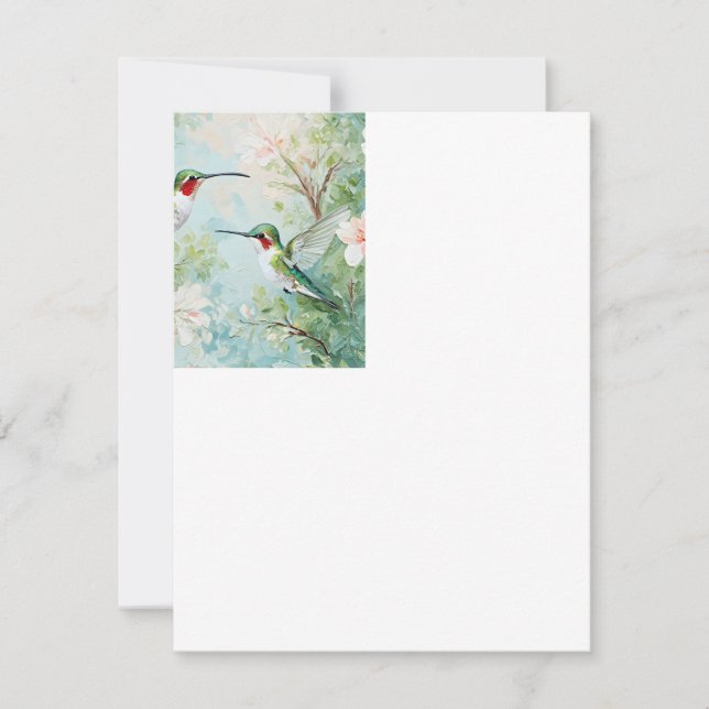 Cartes Pour Fêtes Annuelles Colibri peint (Devant)