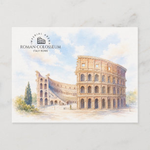 Cartes Pour Fêtes Annuelles Colisée romain Italie Rome, paysage architectural