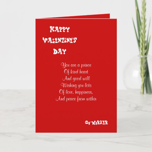 Cartes Pour Fêtes Annuelles Collaborateur le jour de la Saint-Valentin (Devant)