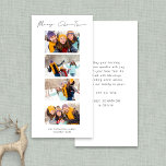 Cartes Pour Fêtes Annuelles Collage 4 photos Bande photo Noël<br><div class="desc">Collage 4 photos Bande de photos Noël. Disponible numériquement et imprimé. Moderne et minimaliste,  avec un script stylé pour Joyeux Noël. Remplacez les exemples d'images par vos propres images amusantes et personnalisez le reste des mots de chaque côté,  selon vos besoins.</div>