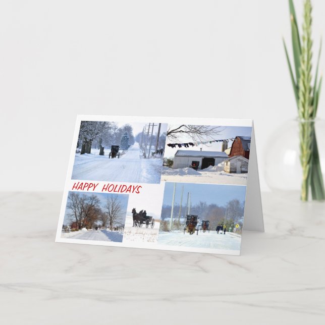 Cartes Pour Fêtes Annuelles Collage amish de vacances d'hiver (Devant)