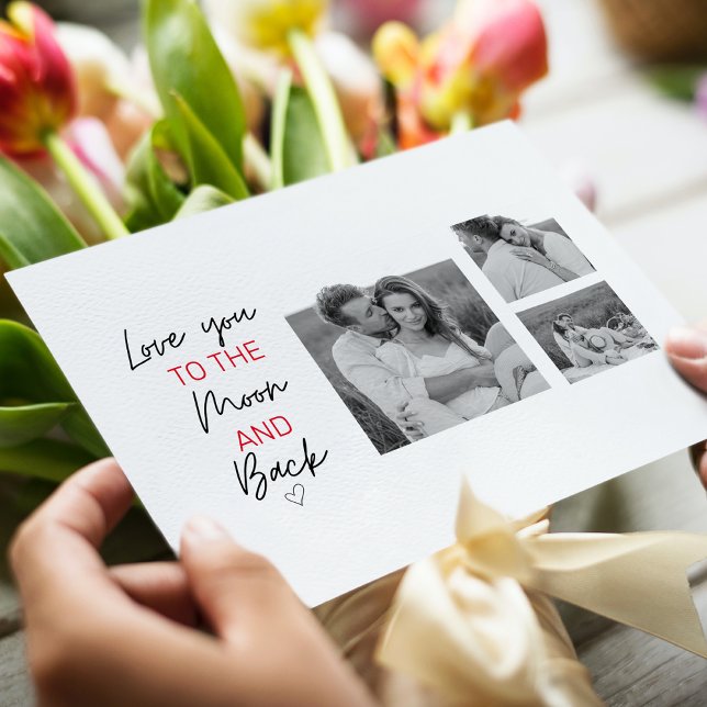 Cartes Pour Fêtes Annuelles Collage Couple Photo & Citation Romantique À La Lu (Créateur téléchargé)