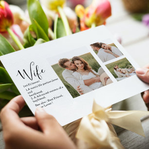 Cartes Pour Fêtes Annuelles Collage Couple Photo & Lovely Romantic Wife Cadeau