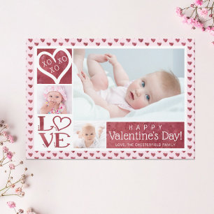 Cartes Pour Fêtes Annuelles Collage de 3 photos Saint-Valentin AMOUR XOXO Cœur