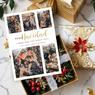 Cartes Pour Fêtes Annuelles Collage de 6 photos multi élégant espagnol de Noël