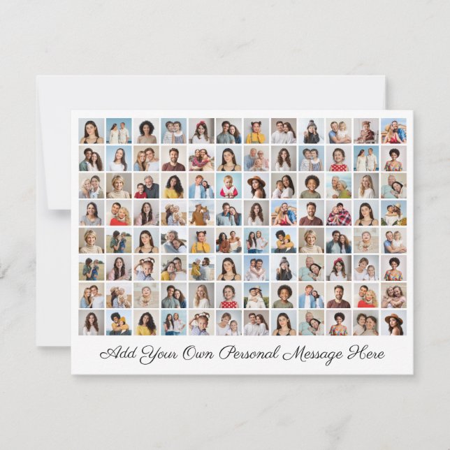 Cartes Pour Fêtes Annuelles Collage de 96 photos Ajoutez votre propre message (Devant)