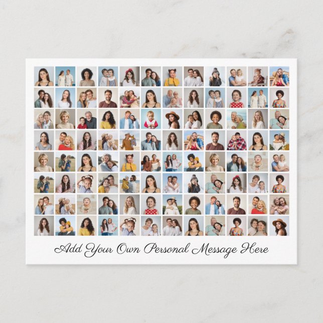 Cartes Pour Fêtes Annuelles Collage de 96 photos Ajoutez votre propre message (Devant)