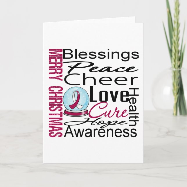 Cartes Pour Fêtes Annuelles Collage de cancer de la tête de Noël (Devant)