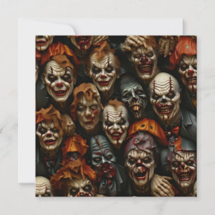 Cartes Pour Fêtes Annuelles Collage de clowns zombies effrayants