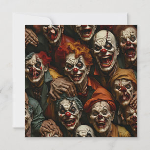 Cartes Pour Fêtes Annuelles Collage de Clowns Zombies Effrayants
