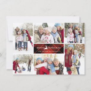 Cartes Pour Fêtes Annuelles Collage de Noël de rennes plaid