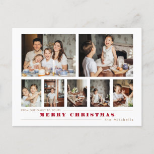 Cartes Pour Fêtes Annuelles Collage de Noël Multi-Photo Moderne
