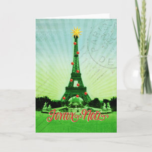 Cartes Pour Fêtes Annuelles Collage de Noël Tour Eiffel
