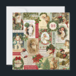 Cartes Pour Fêtes Annuelles COLlAGE DE NOËL VINTAGE<br><div class="desc">Collage de Noël vintage moderne composé de vieilles cartes postales de vacances.</div>