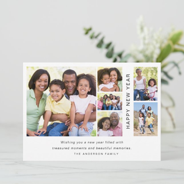 Cartes Pour Fêtes Annuelles Collage de photos Bonne Année (Debout devant)